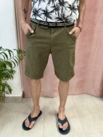 Pantalón Corto Chino H New Verde Militar - Imagen 2
