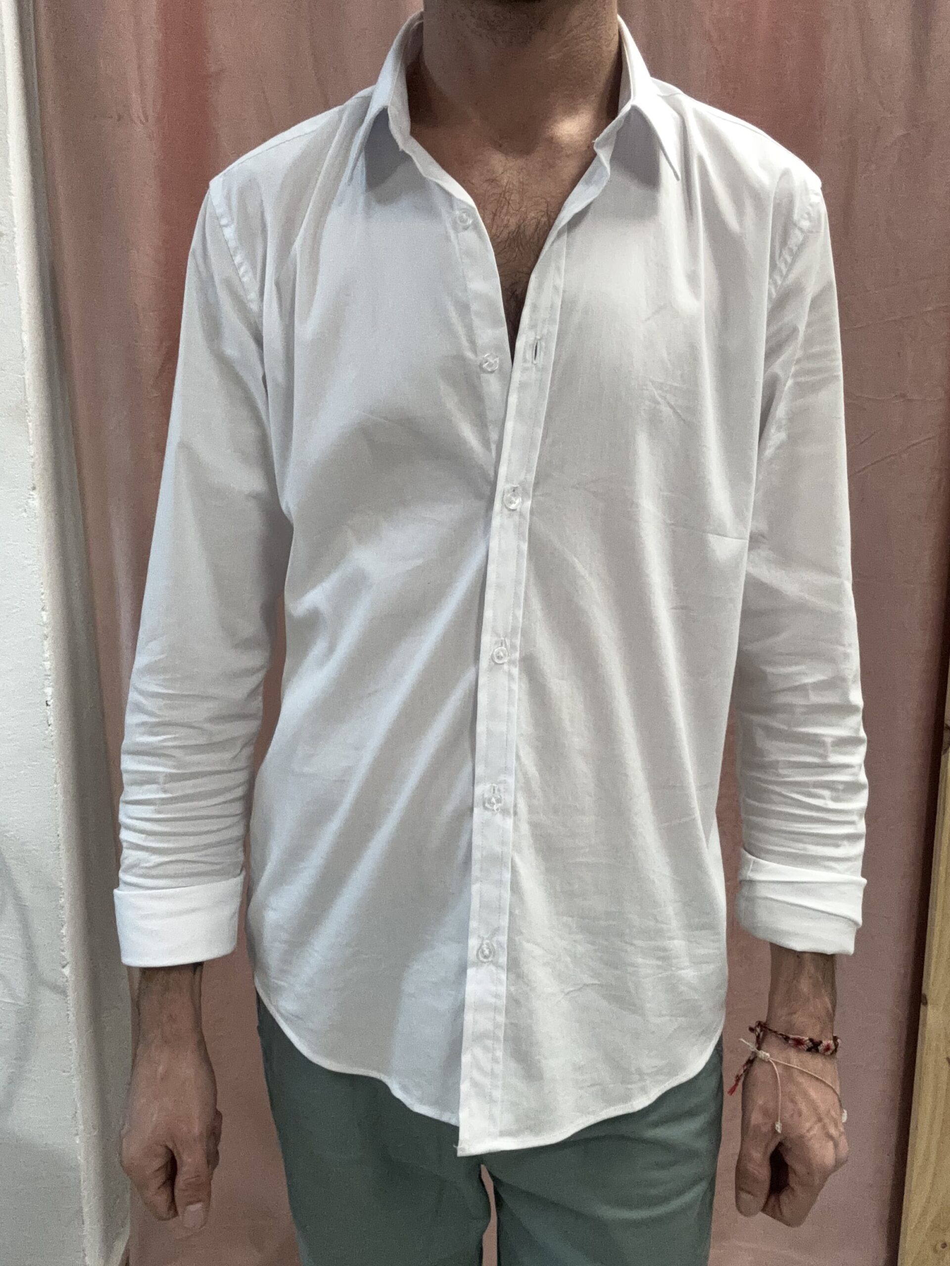IMG_7818 Camisa Licra Fit Blanca - Imagen 1