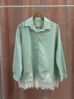 Camisa Rayas Encaje Curvy - Imagen 2