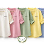 Camiseta Bonjour Manga Encaje Mid