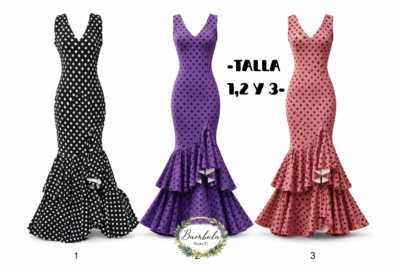Vestido Flamenca Lunares Huelva Tallas 1-2-3