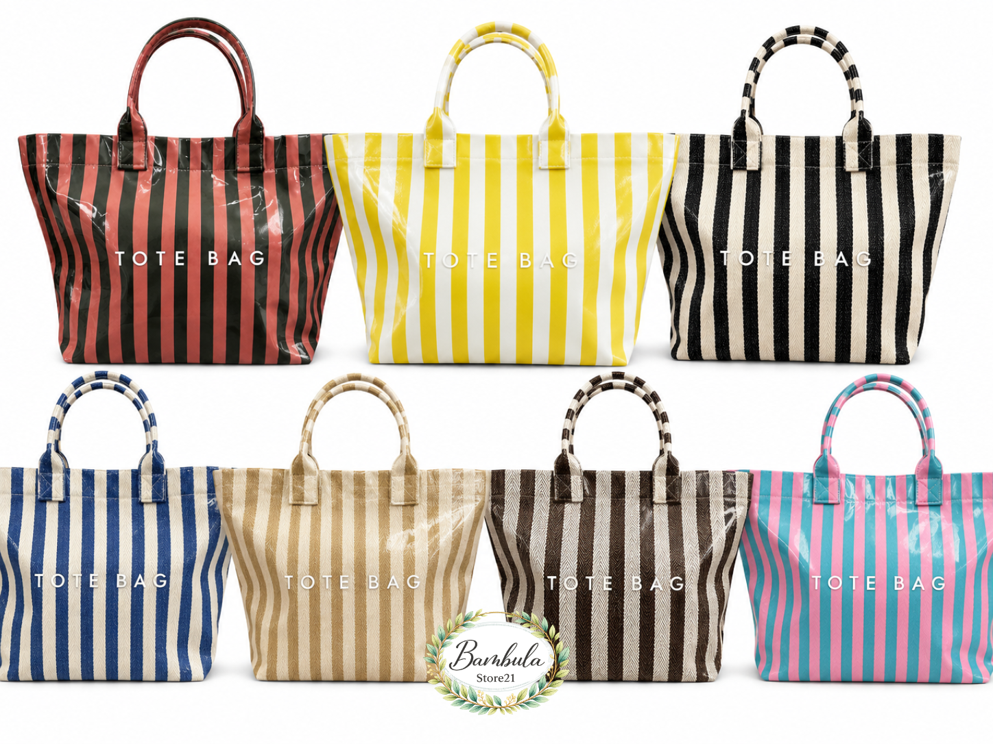 Diseño sin título Bolso Rayas Playa Tote Forrado - Imagen 1