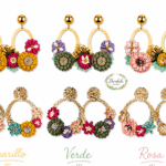 Pendiente Flamenca Flores Colores