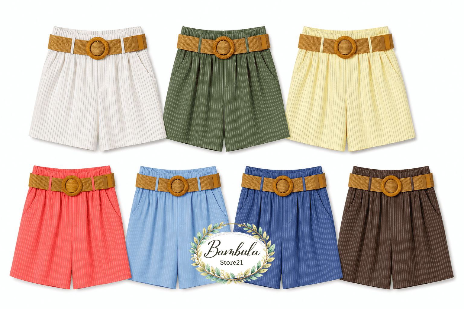 Diseño sin título-copy-13 Pantalón Corto Rayas Cinturón Viral - Imagen 1