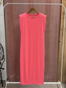 Vestido Hombreras Liso Viral - Imagen 6