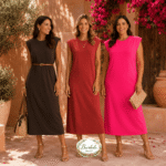 Vestido Hombreras Liso Viral