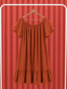 Vestido Corto Bardot Rayas y Liso Curvy - Imagen 7