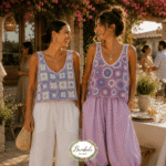 Top Chaleco Crochet Crop Colores