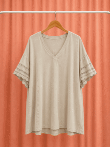 Camiseta Volante Calado Algodon Curvy - Imagen 4