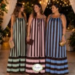 Vestido Saten Rayas Premium Mid