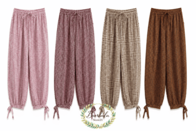 Pantalón Lazada Cuadros Bombacho Curvy y Pequeño - Imagen 3