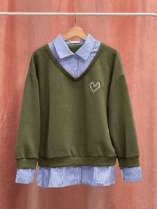 Sudadera Con Camisa Corazon - Imagen 4