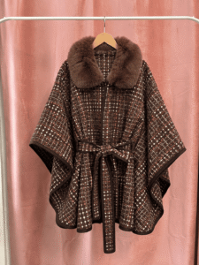 Poncho Cuadros Cinturon Premium - Imagen 4